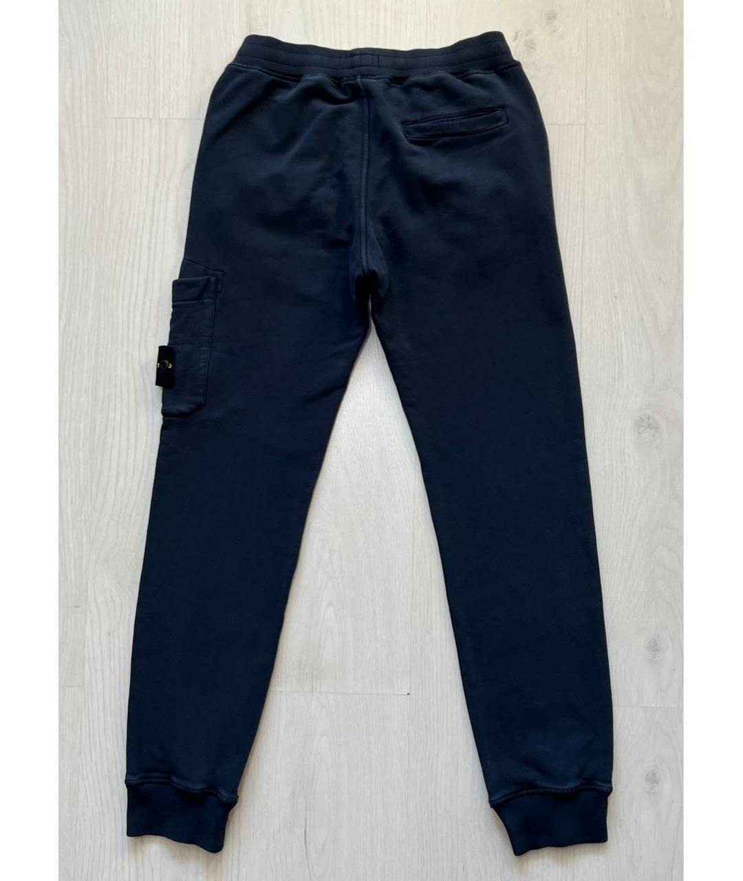 STONE ISLAND Темно-синие хлопковые спортивные брюки и шорты, фото 2