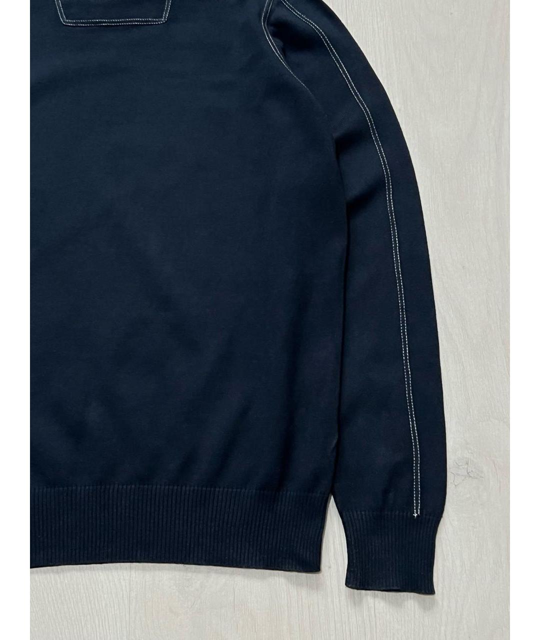 STONE ISLAND Темно-синий хлопковый джемпер / свитер, фото 6