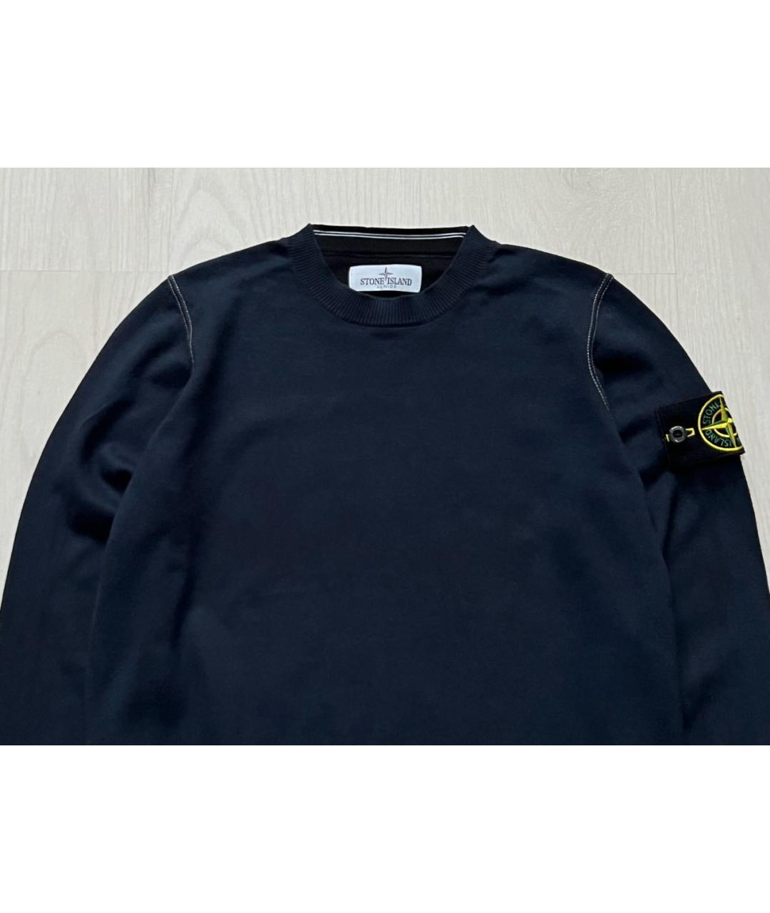 STONE ISLAND Темно-синий хлопковый джемпер / свитер, фото 3