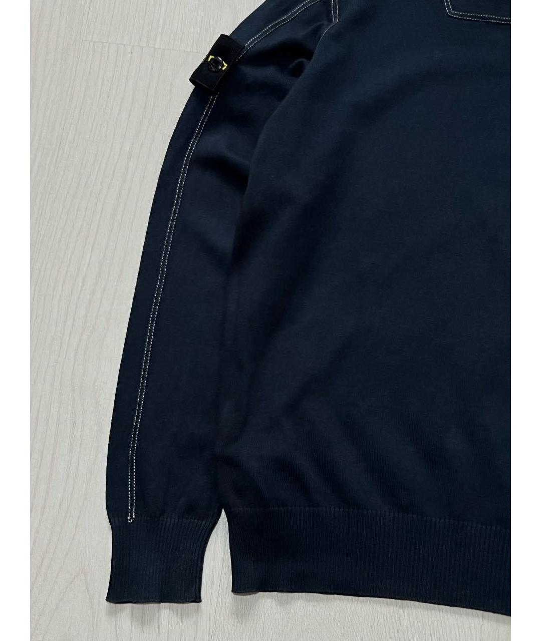STONE ISLAND Темно-синий хлопковый джемпер / свитер, фото 7