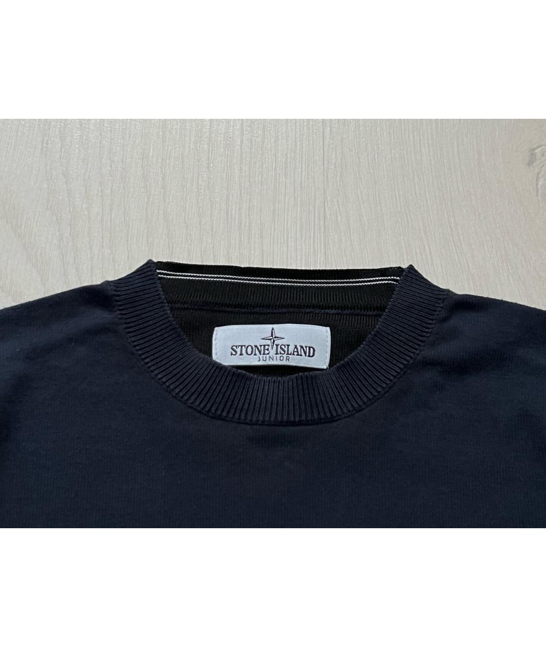 STONE ISLAND Темно-синий хлопковый джемпер / свитер, фото 4
