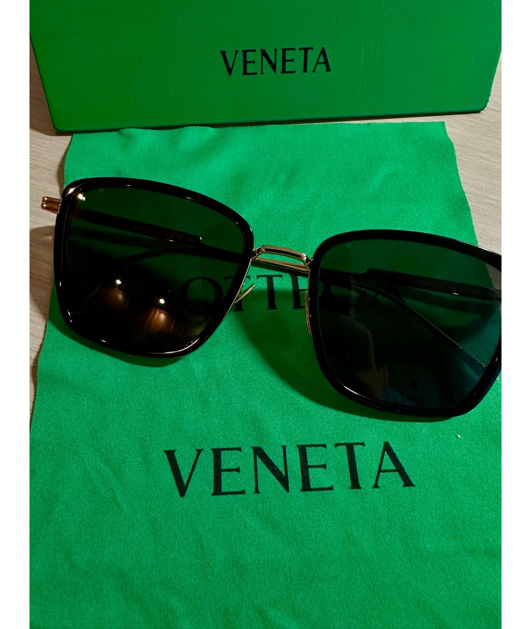 BOTTEGA VENETA Золотые солнцезащитные очки, фото 2