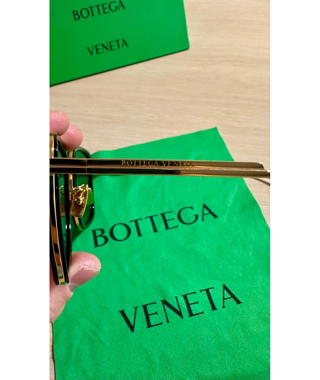 BOTTEGA VENETA Золотые солнцезащитные очки, фото 3