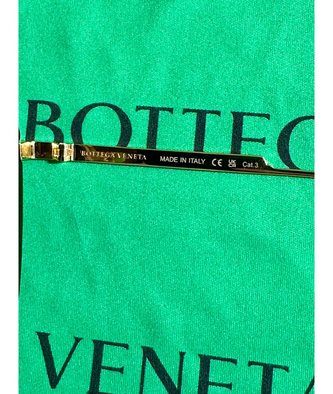 BOTTEGA VENETA Золотые солнцезащитные очки, фото 4