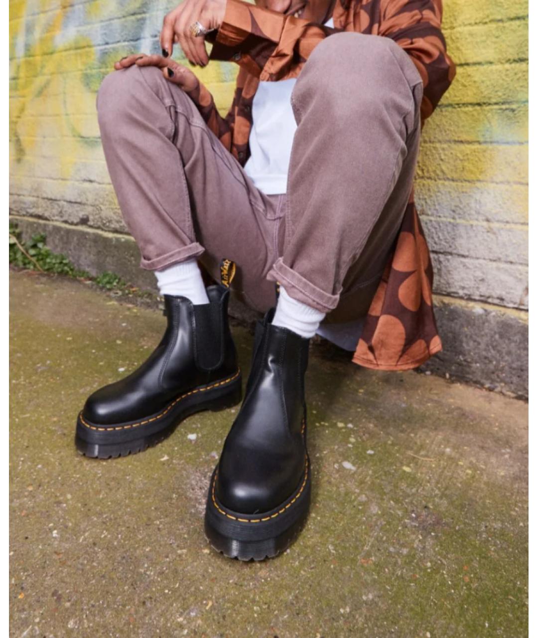 DR. MARTENS Черные кожаные высокие ботинки, фото 6
