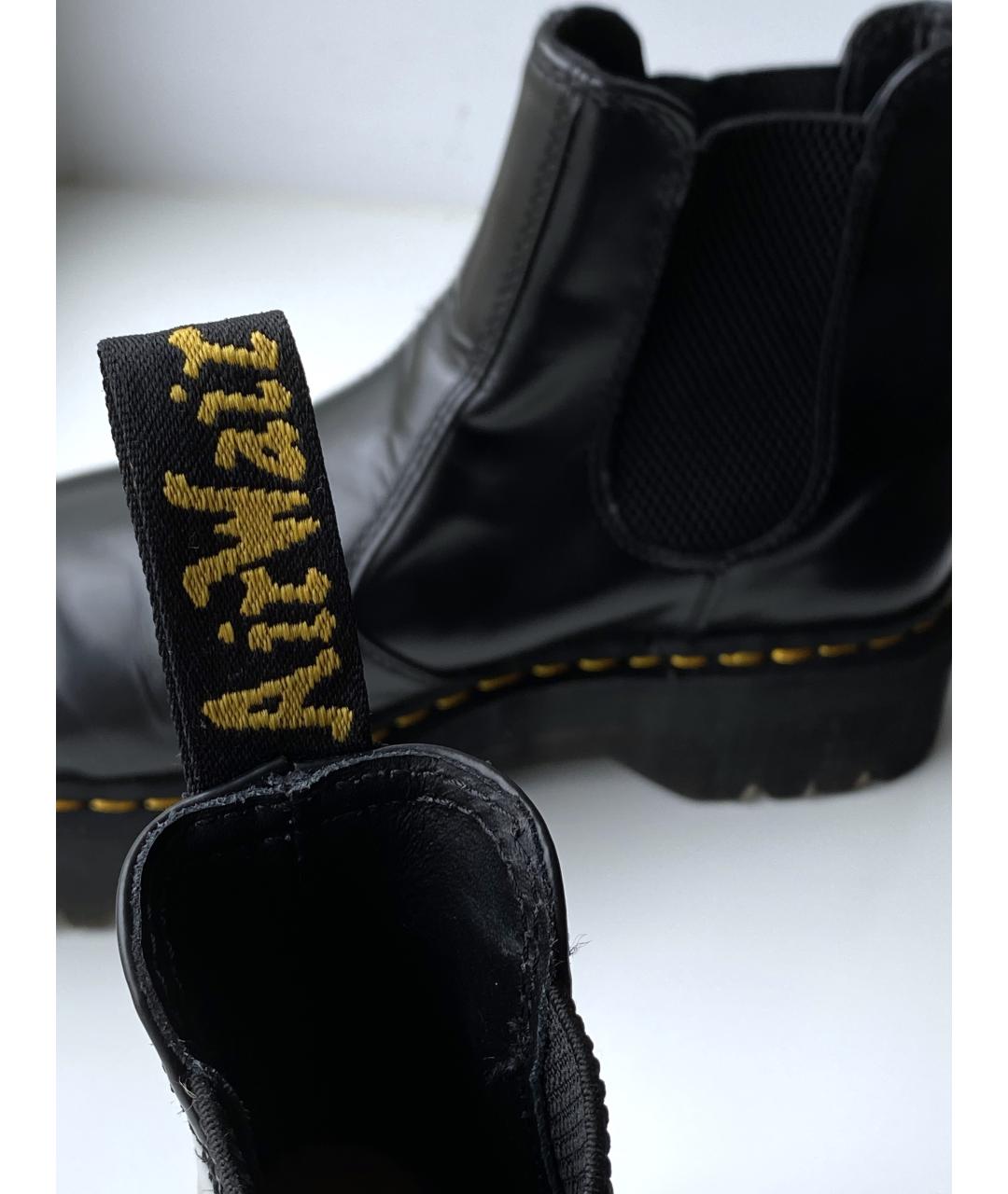 DR. MARTENS Черные кожаные высокие ботинки, фото 4