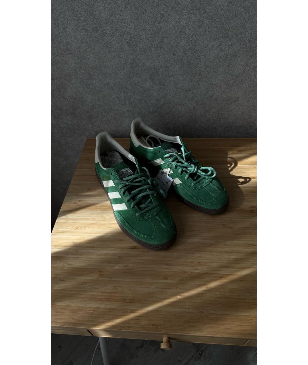 ADIDAS Зеленые кожаные низкие кроссовки / кеды, фото 7