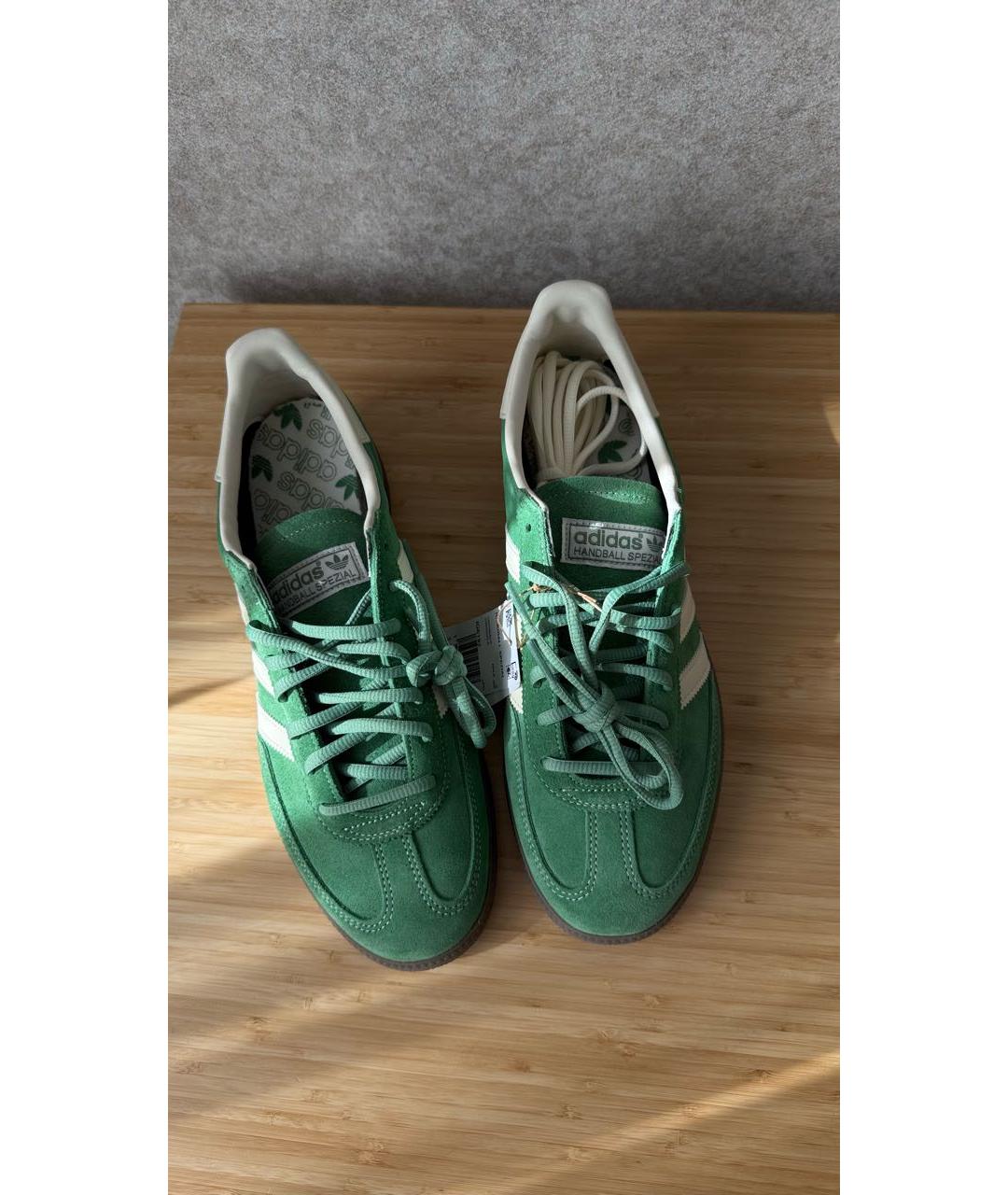 ADIDAS Зеленые кожаные низкие кроссовки / кеды, фото 3