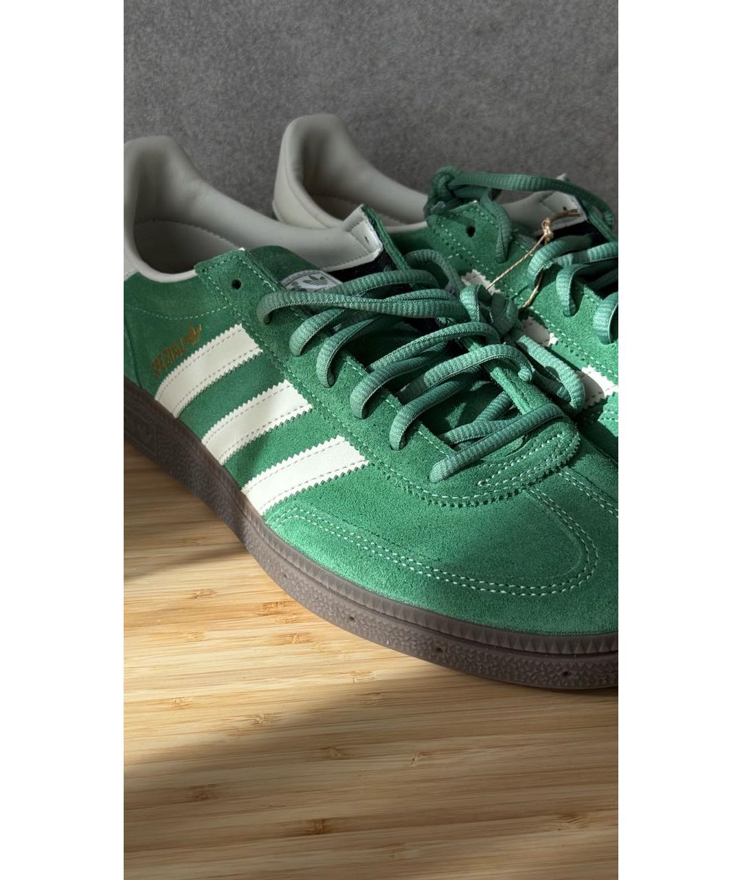 ADIDAS Зеленые кожаные низкие кроссовки / кеды, фото 4