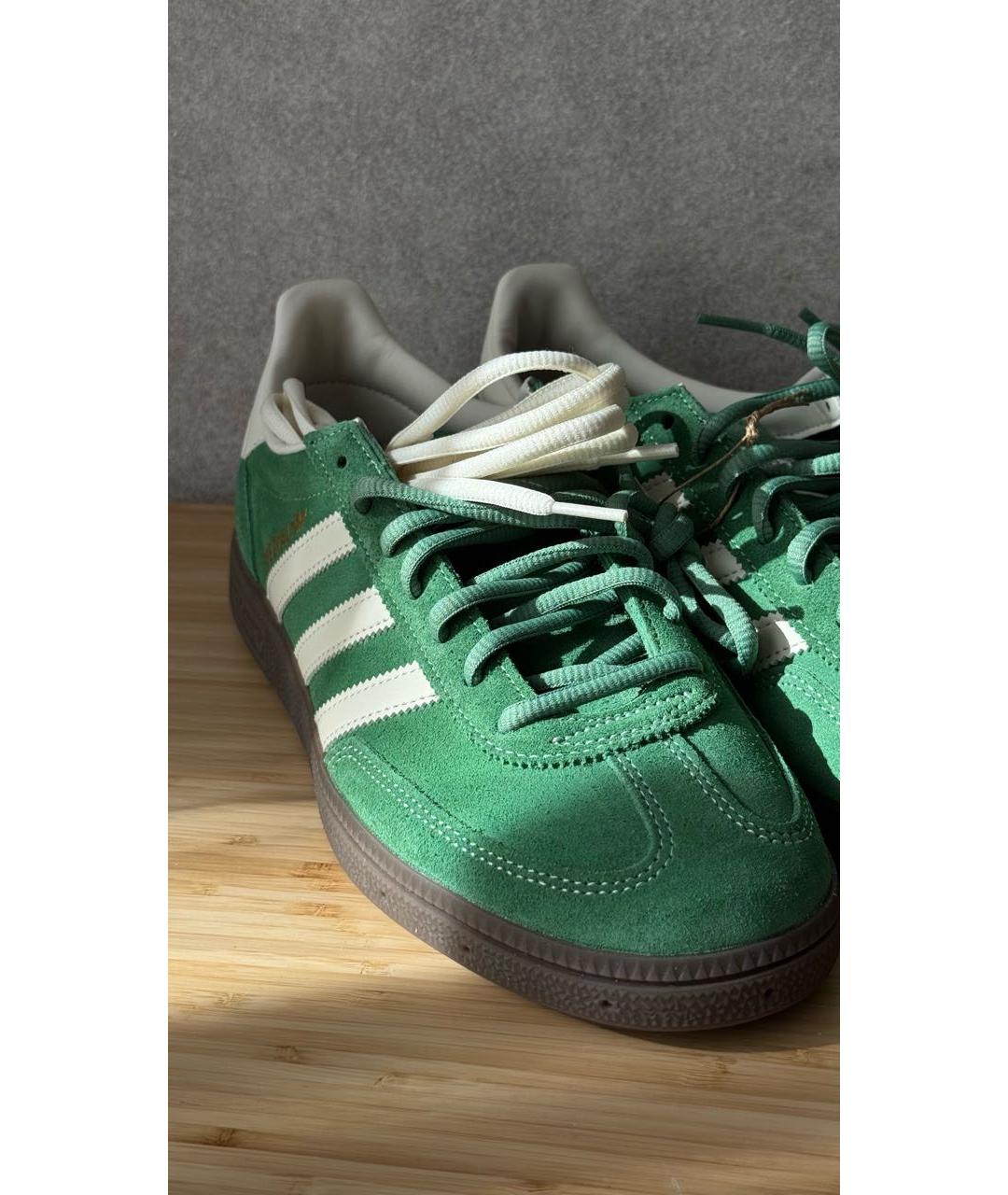 ADIDAS Зеленые кожаные низкие кроссовки / кеды, фото 5