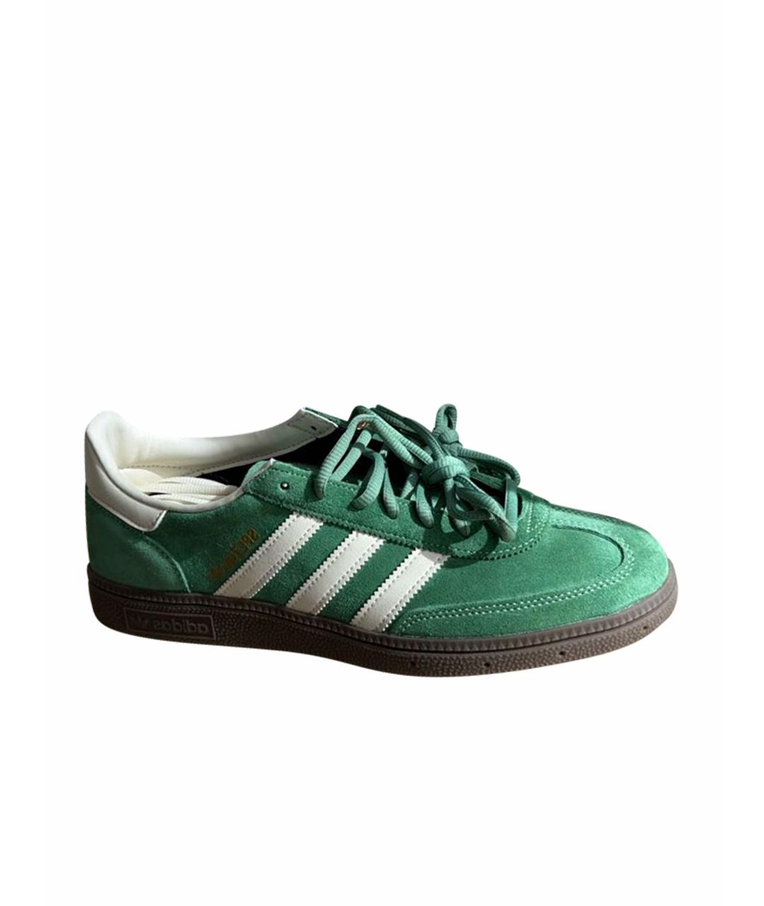 ADIDAS Зеленые кожаные низкие кроссовки / кеды, фото 1