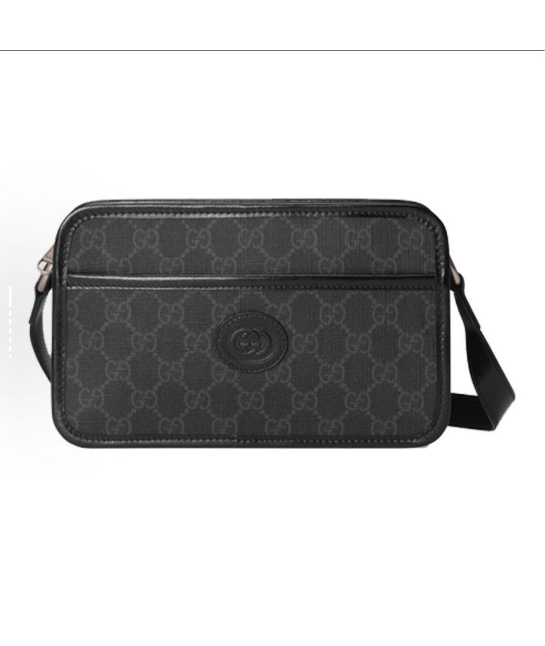 GUCCI Черная кожаная сумка на плечо, фото 1