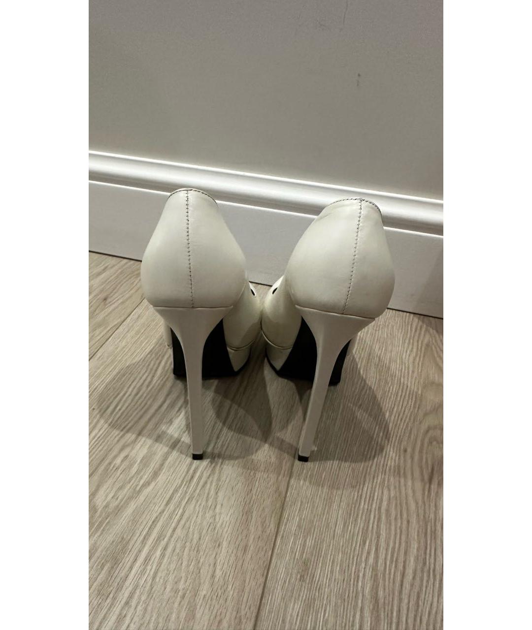 SAINT LAURENT Белые кожаные туфли, фото 4