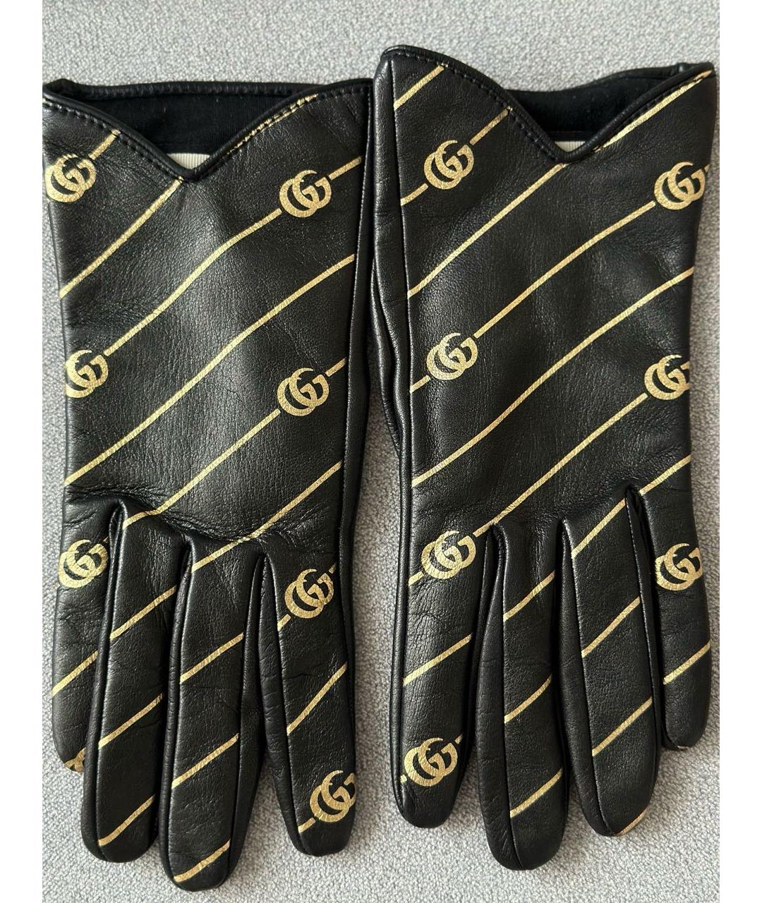 GUCCI Черные кожаные перчатки, фото 5