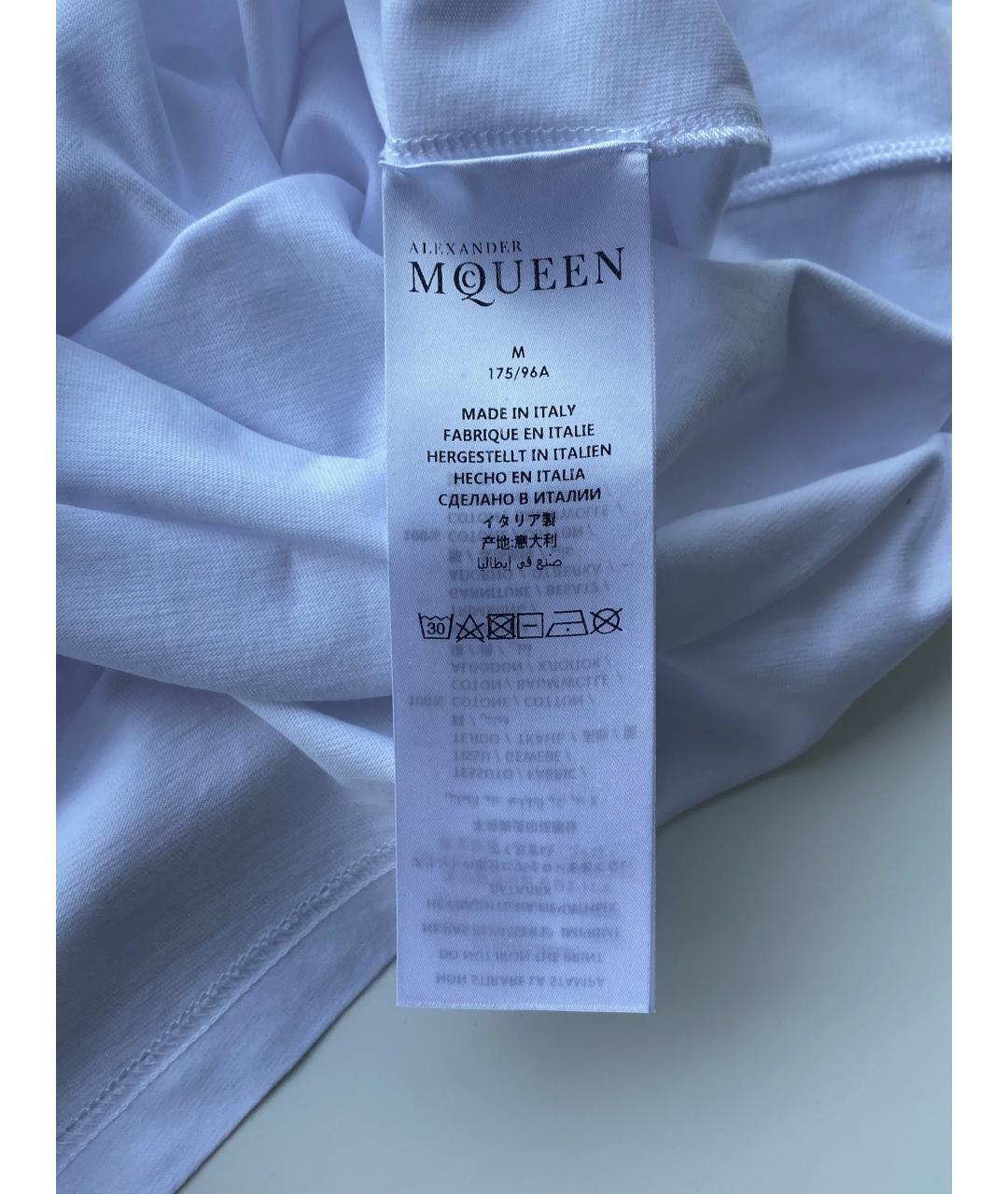 ALEXANDER MCQUEEN Белая хлопковая футболка, фото 5
