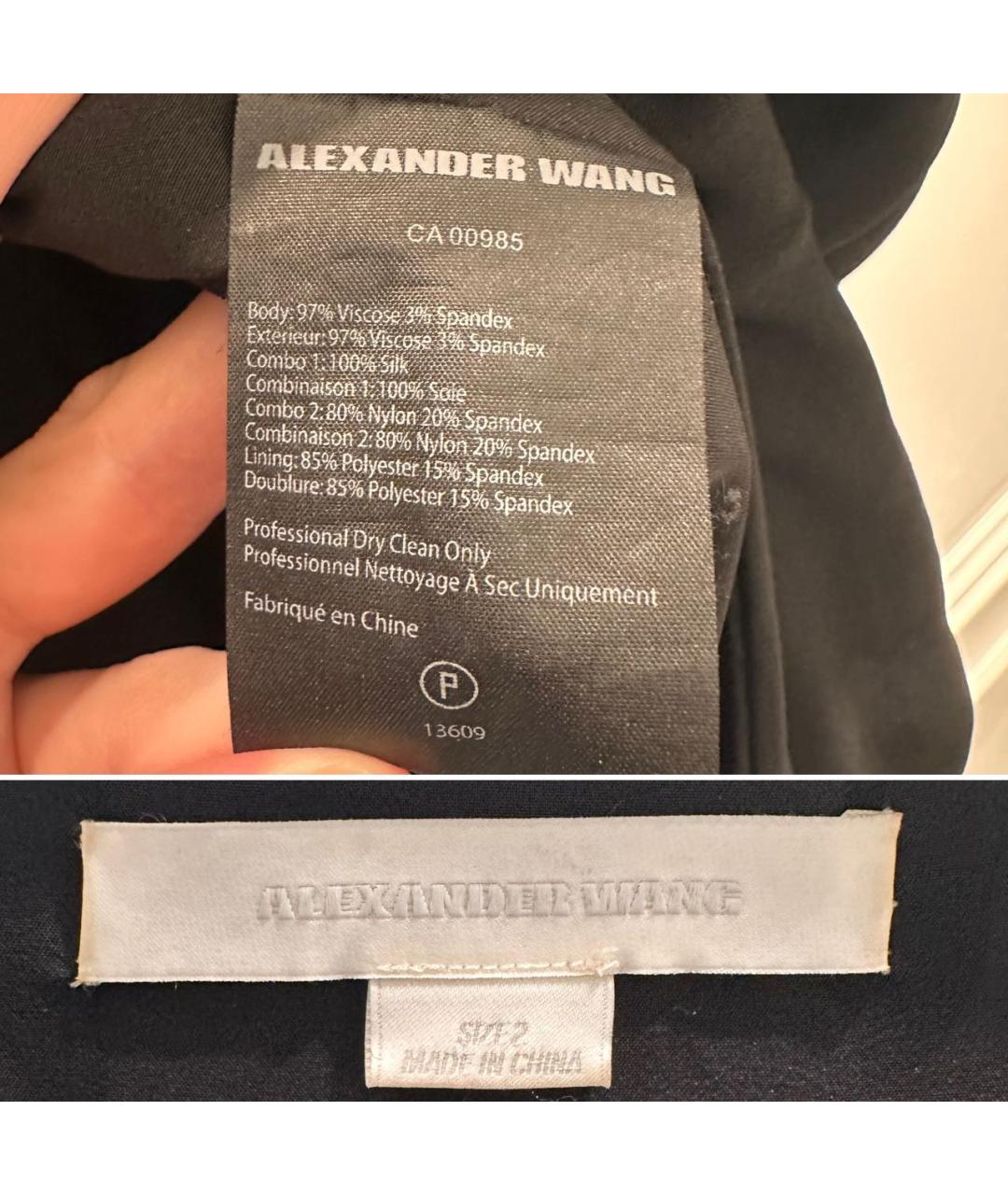 ALEXANDER WANG Черное вискозное вечернее платье, фото 8