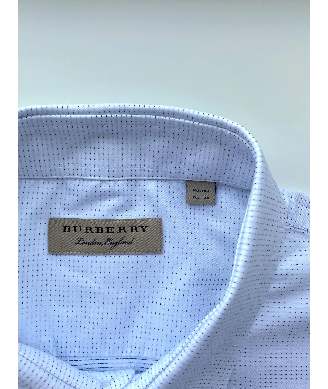 BURBERRY Белая хлопковая классическая рубашка, фото 6