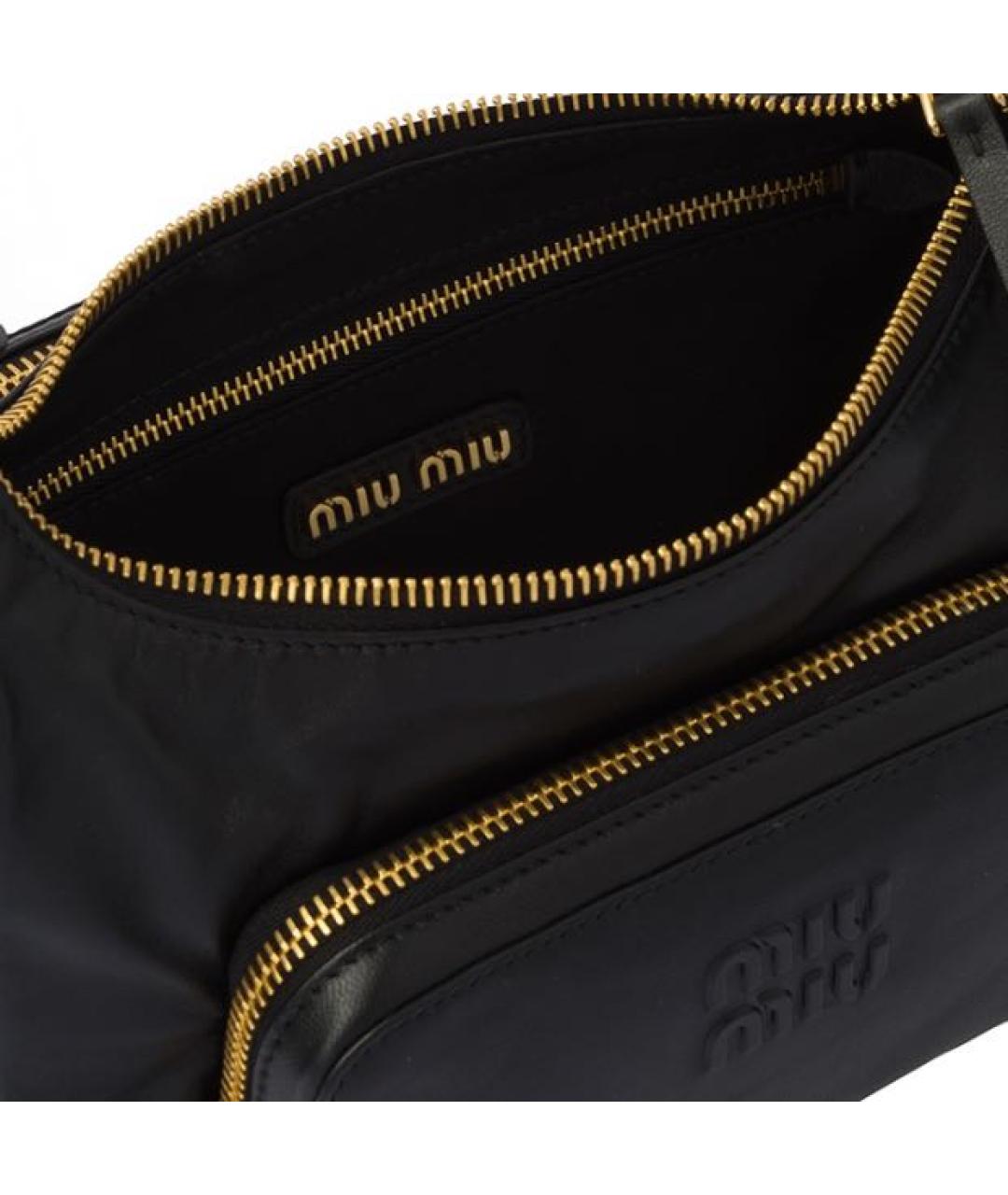 MIU MIU Черная кожаная сумка с короткими ручками, фото 4