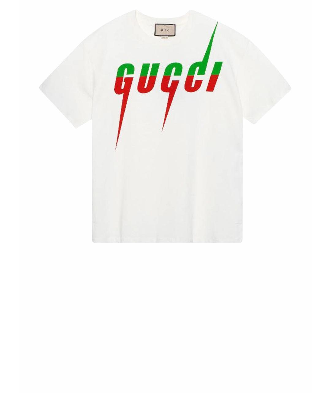 GUCCI Белая хлопковая футболка, фото 1