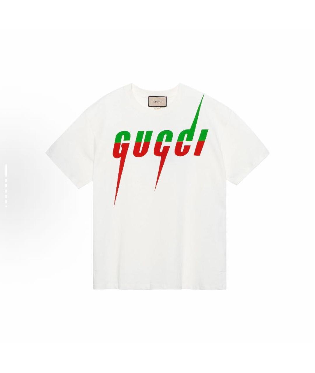 GUCCI Белая хлопковая футболка, фото 3