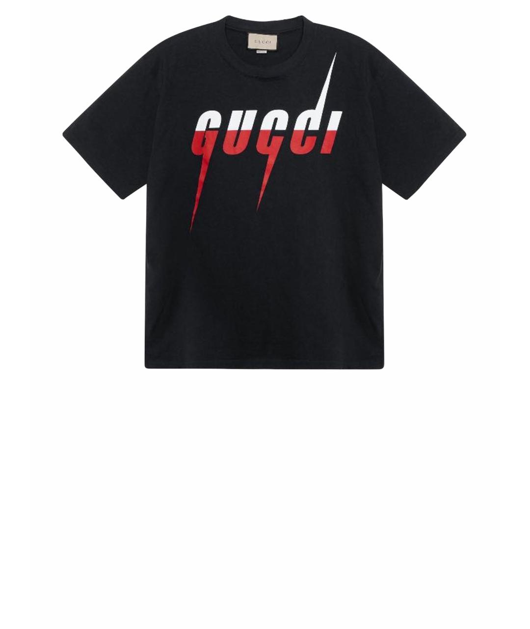 GUCCI Черная хлопковая футболка, фото 1