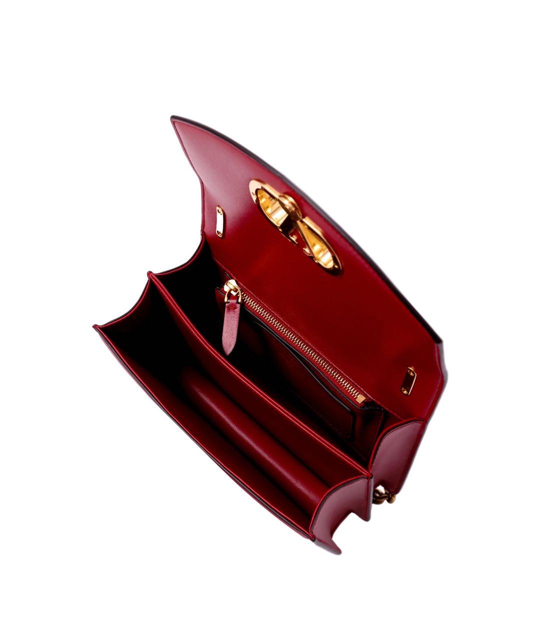 VALENTINO Красная кожаная сумка через плечо, фото 2