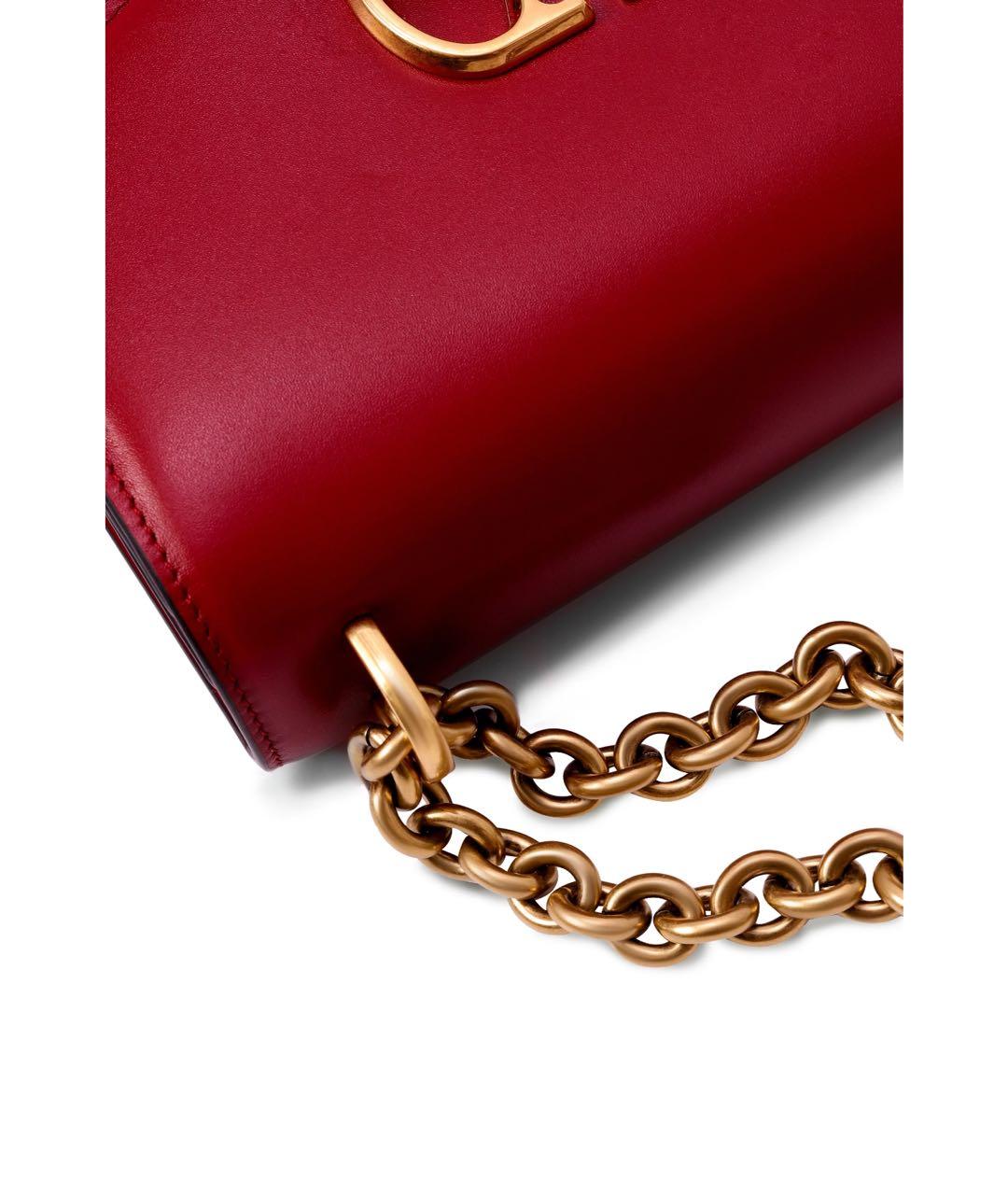 VALENTINO Красная кожаная сумка через плечо, фото 3