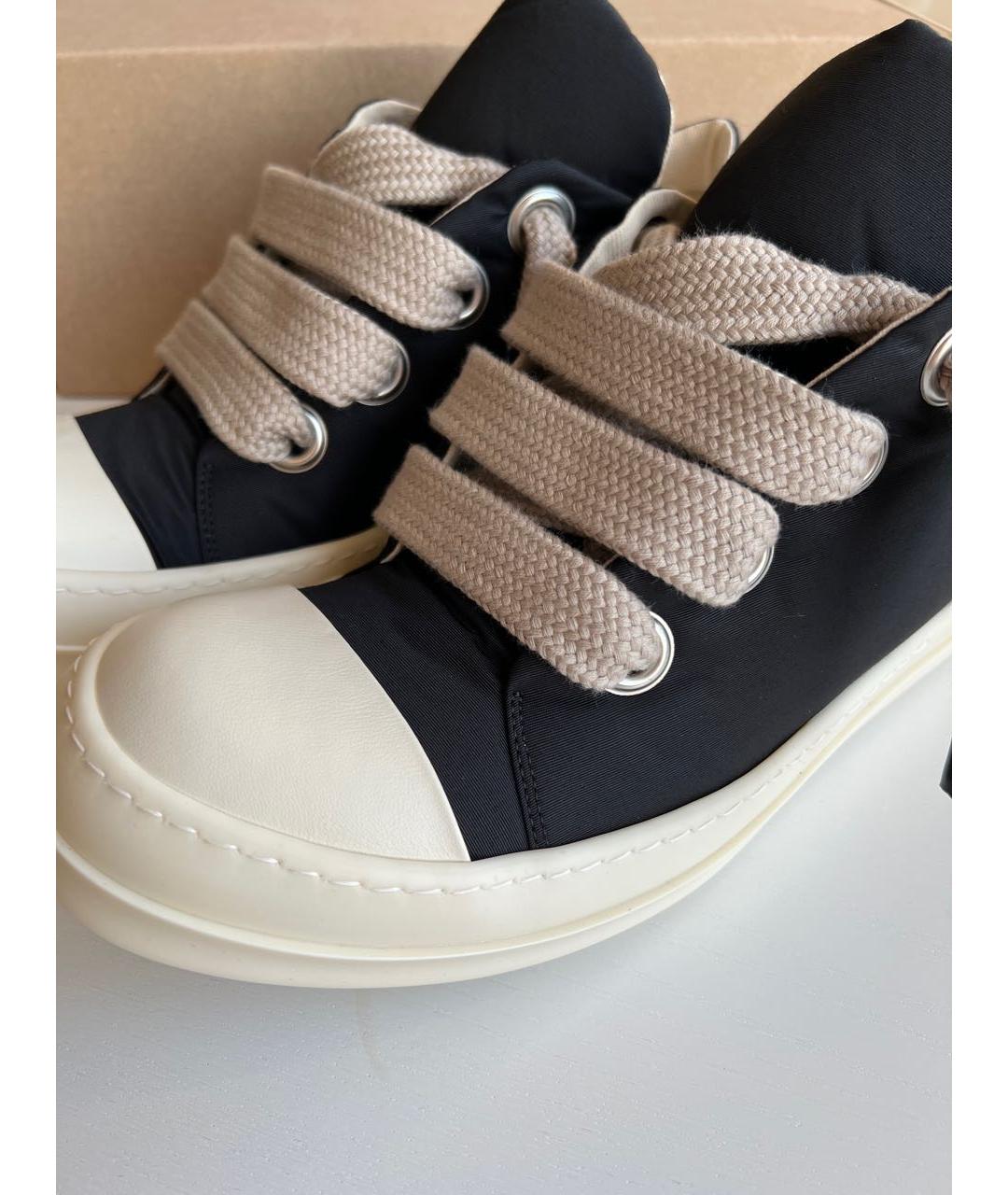 RICK OWENS DRKSHDW Черные текстильные низкие кроссовки / кеды, фото 5