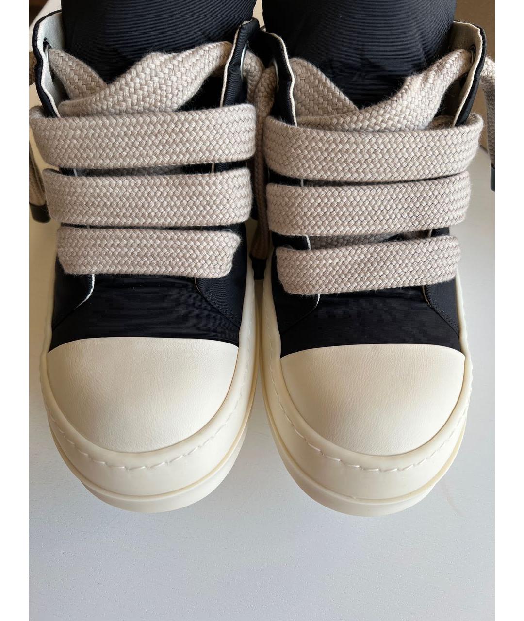 RICK OWENS DRKSHDW Черные текстильные низкие кроссовки / кеды, фото 4