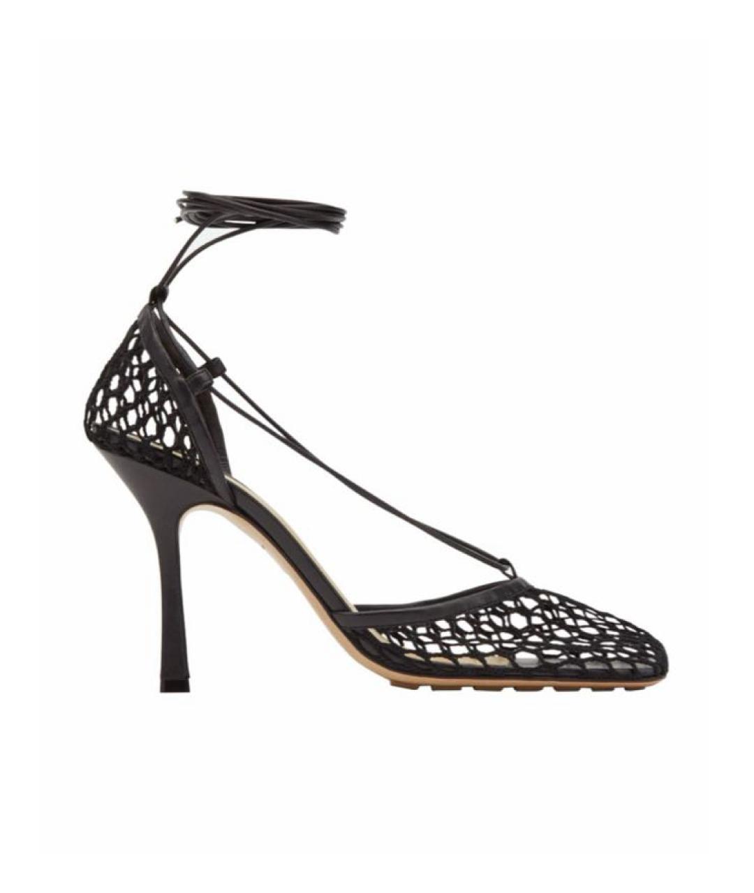 BOTTEGA VENETA Черные текстильные босоножки, фото 1