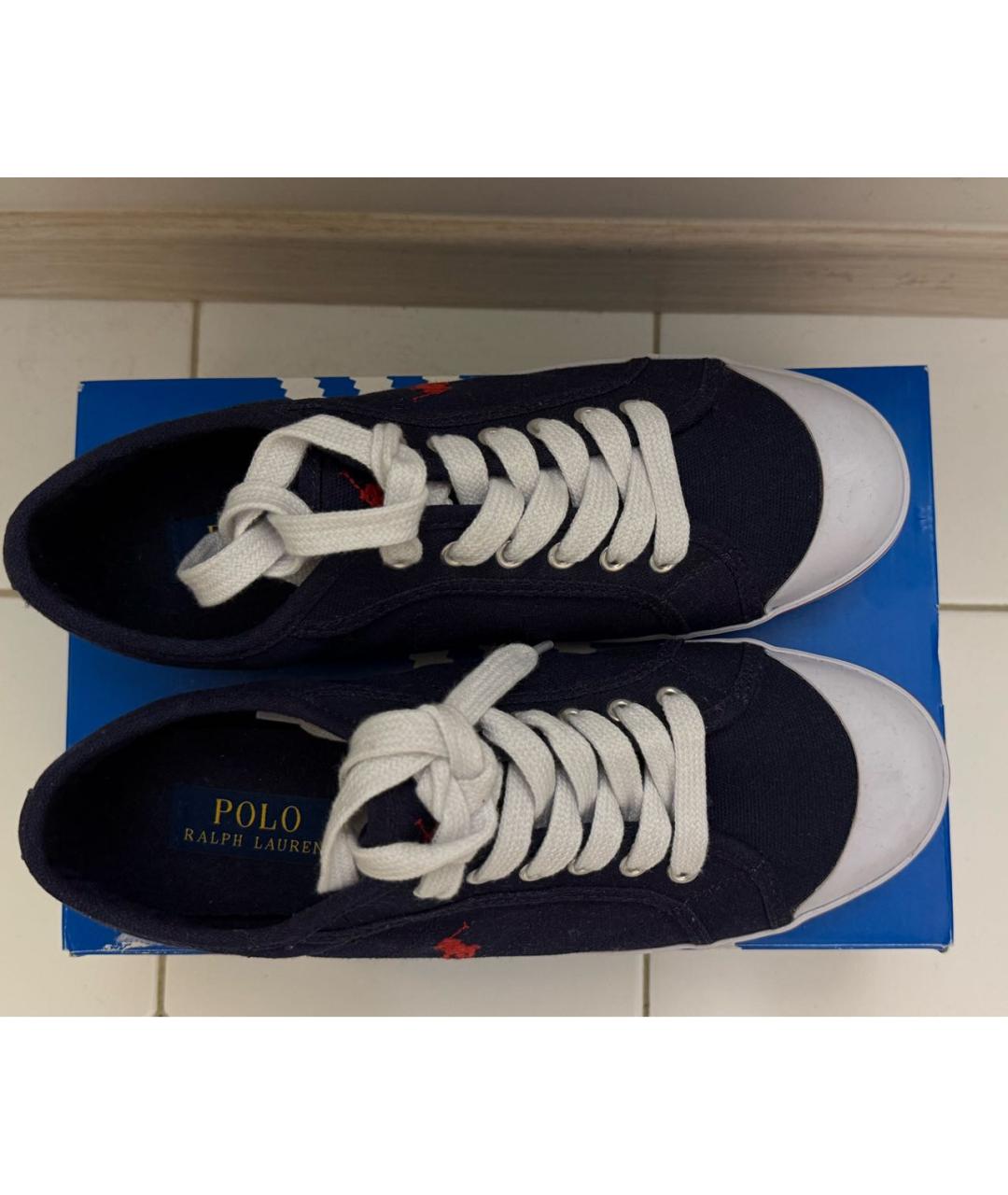 POLO RALPH LAUREN Темно-синие текстильные кеды, фото 3