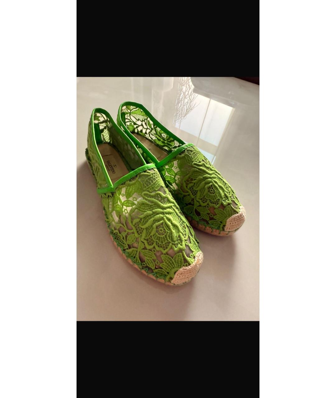 VALENTINO Салатовые текстильные эспадрильи, фото 9