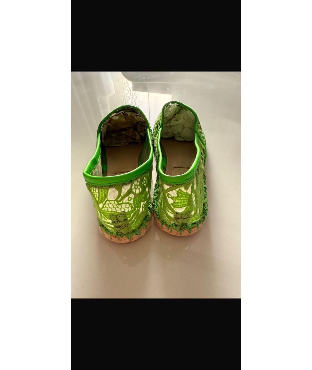 VALENTINO Салатовые текстильные эспадрильи, фото 5