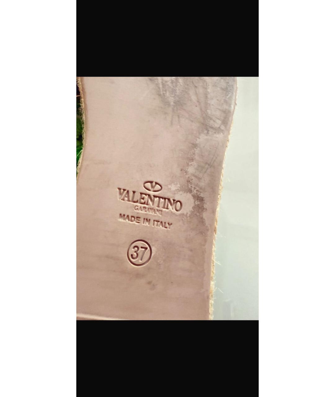 VALENTINO Салатовые текстильные эспадрильи, фото 7