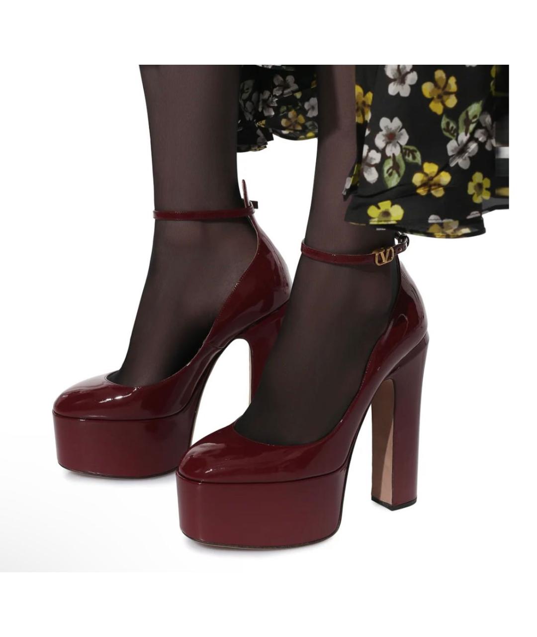 VALENTINO Бордовые туфли из лакированной кожи, фото 3