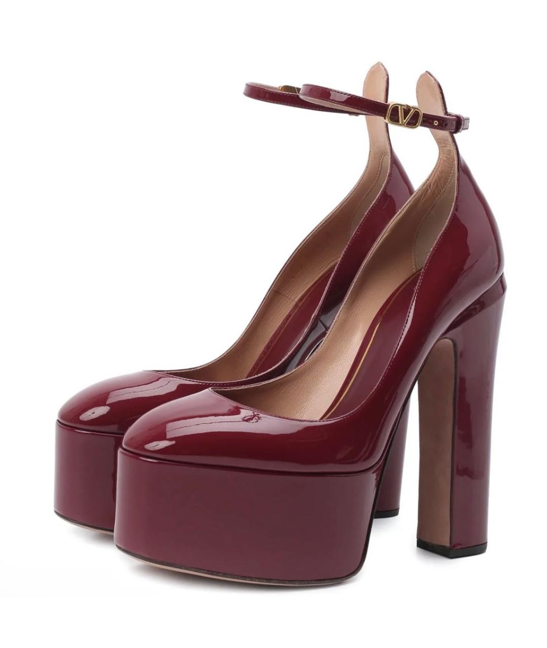 VALENTINO Бордовые туфли из лакированной кожи, фото 5