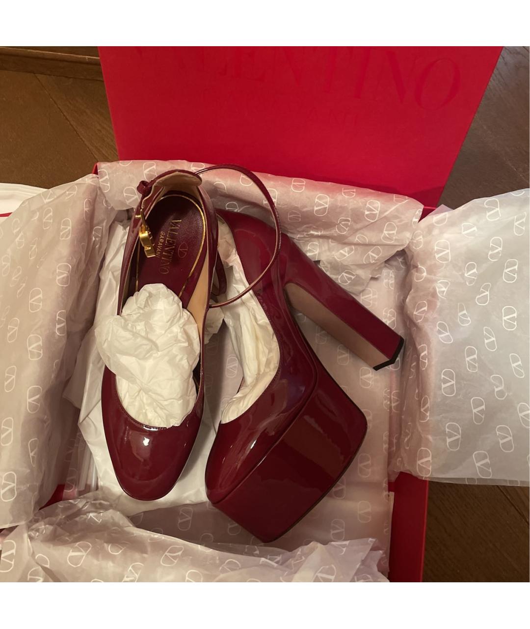 VALENTINO Бордовые туфли из лакированной кожи, фото 4