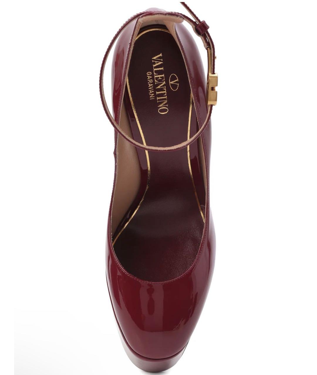 VALENTINO Бордовые туфли из лакированной кожи, фото 2