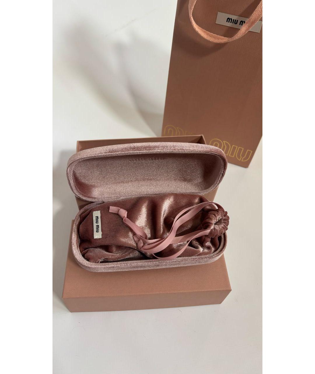 MIU MIU Золотые металлические солнцезащитные очки, фото 5