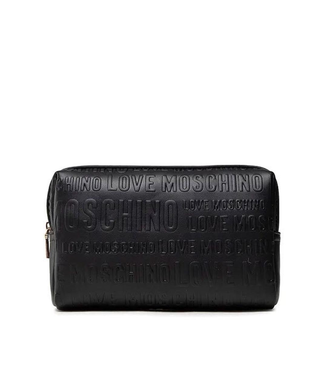 LOVE MOSCHINO Черная косметичка из искусственной кожи, фото 1