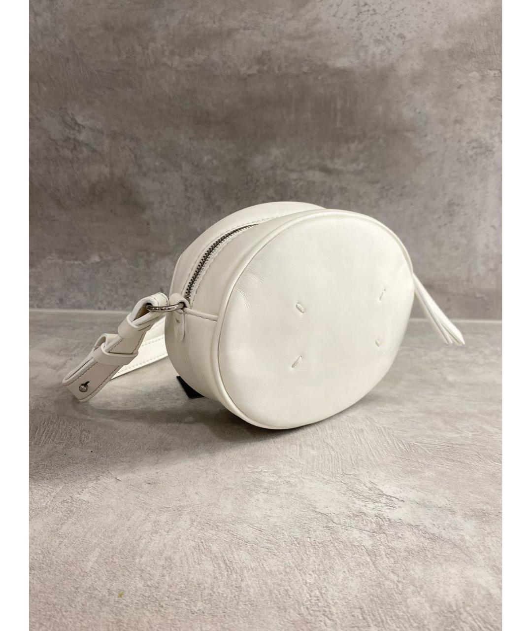 MAISON MARGIELA Белая кожаная сумка через плечо, фото 4