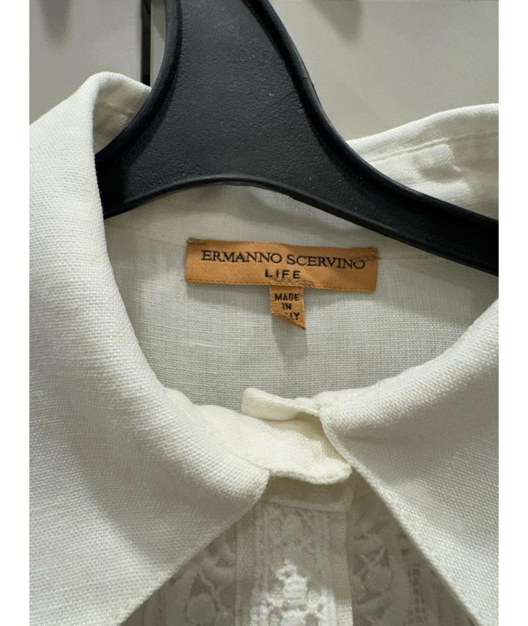 ERMANNO SCERVINO Белая льняная рубашка, фото 3