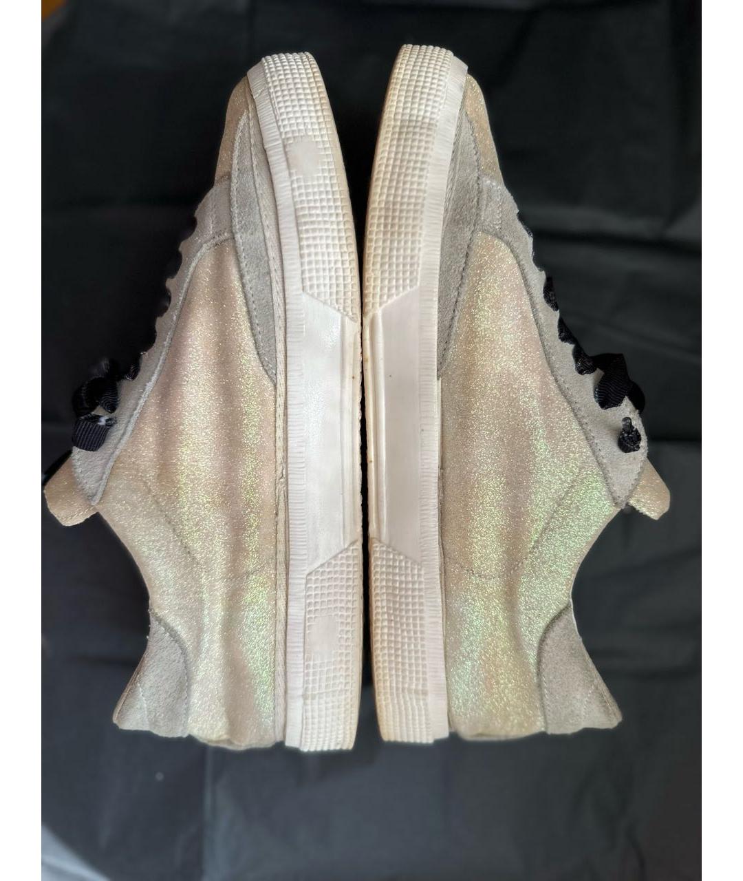 GOLDEN GOOSE DELUXE BRAND Золотые текстильные кеды, фото 7
