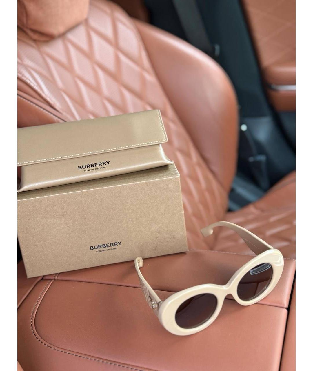 BURBERRY Бежевые солнцезащитные очки, фото 3
