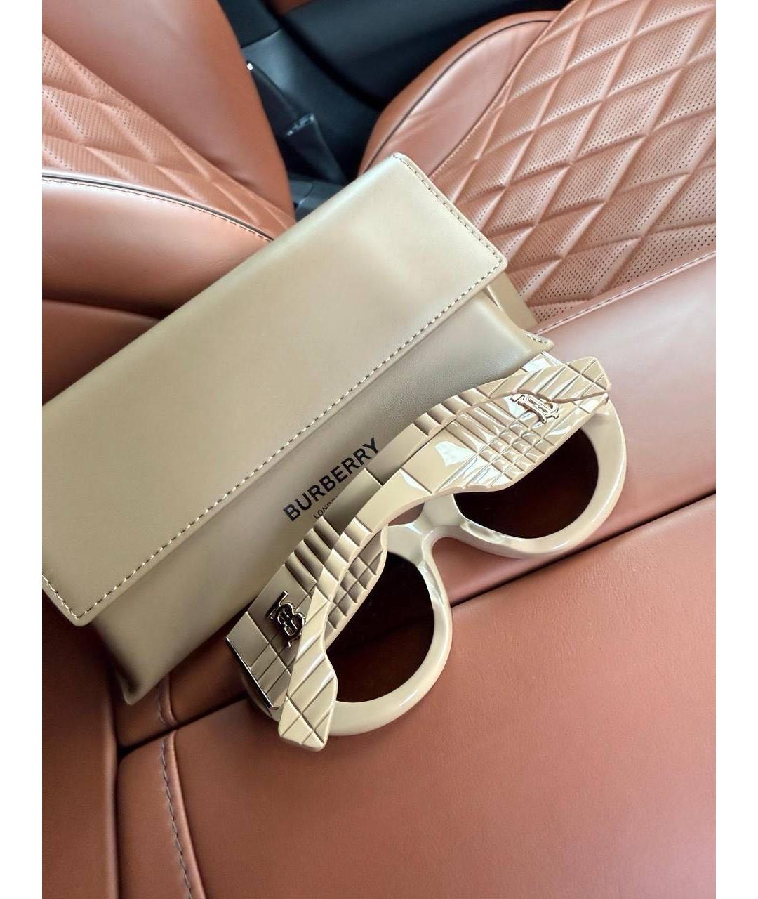 BURBERRY Бежевые солнцезащитные очки, фото 4
