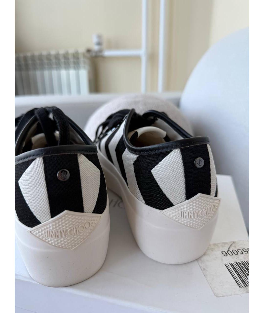JIMMY CHOO Белые текстильные кеды, фото 6