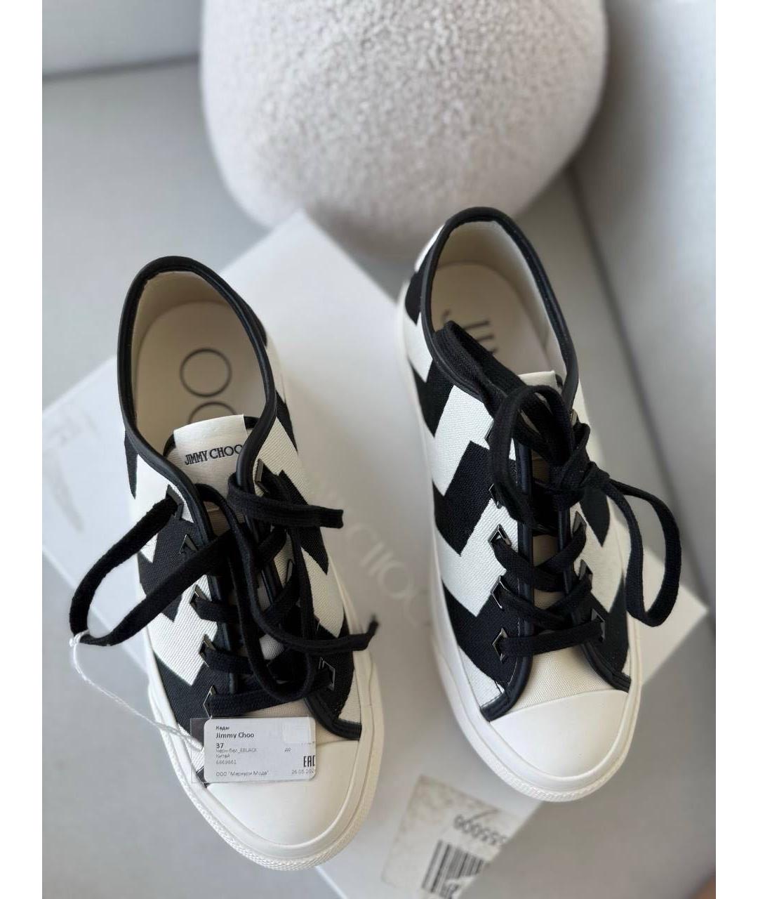 JIMMY CHOO Белые текстильные кеды, фото 2