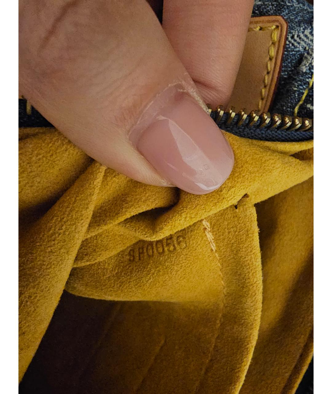 LOUIS VUITTON Синяя деним сумка с короткими ручками, фото 6