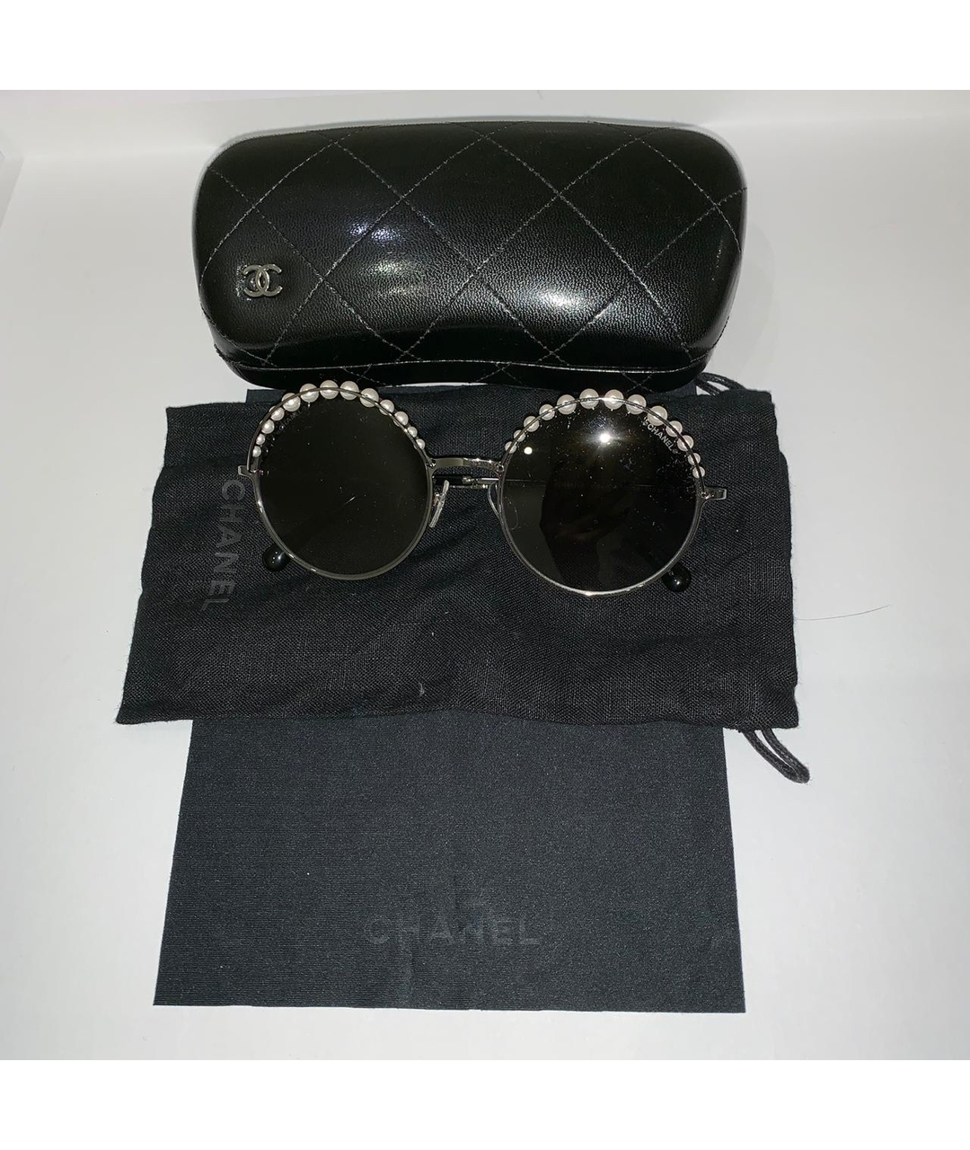 CHANEL PRE-OWNED Черные солнцезащитные очки, фото 8