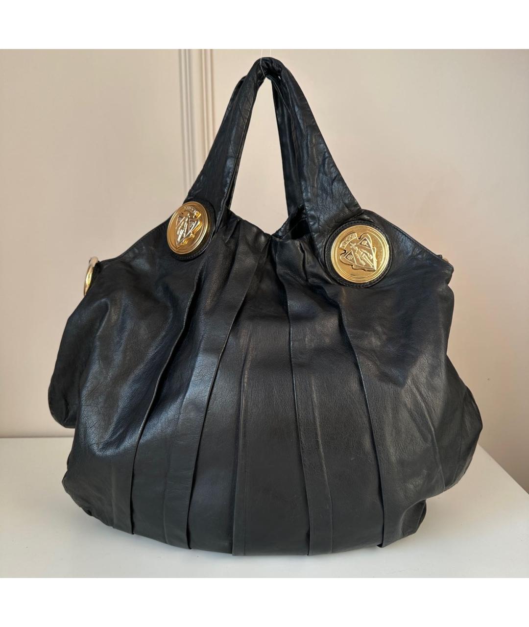GUCCI Черная кожаная сумка тоут, фото 2